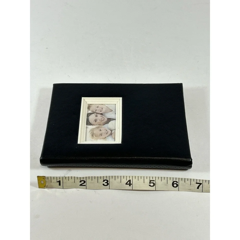 NEW Black Faux Leather 4x6 Photo Album 24 Capacity Slip-in Brag Book